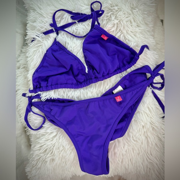 Chynna Dolls Purple Triangle/Scrunch Bikini - Picture 4 of 9